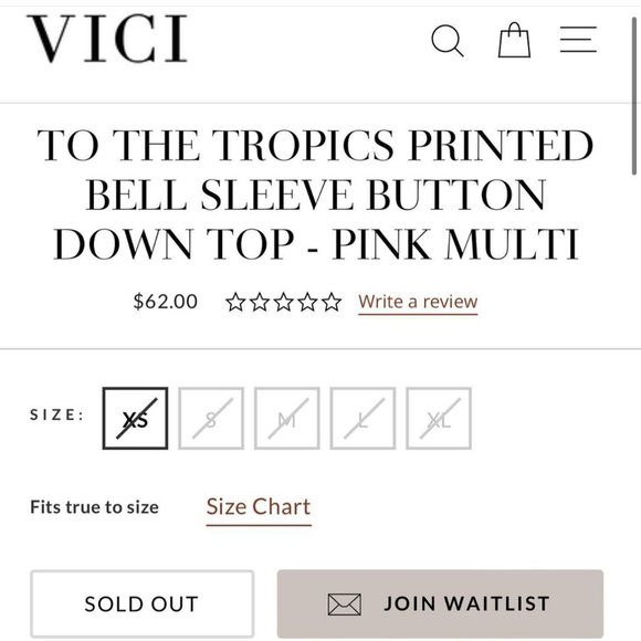 Vici To The Tropics Bell Sleeve Button Down Top | M - Picture 4 of 4